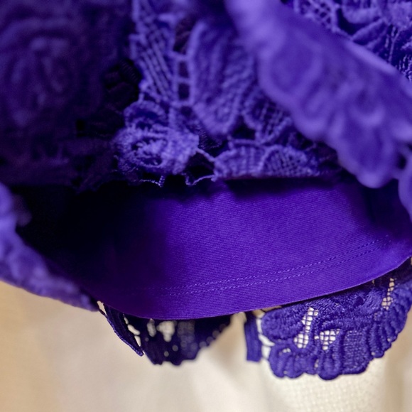 NWOT ! Ralph Lauren Purple Floral Lace Back Zip Lined - Picture 9 of 9